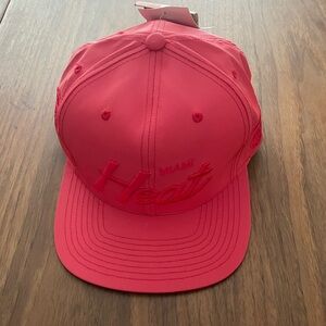 Miami Heat flat brim Reflective Red SnapBack hat BNWT